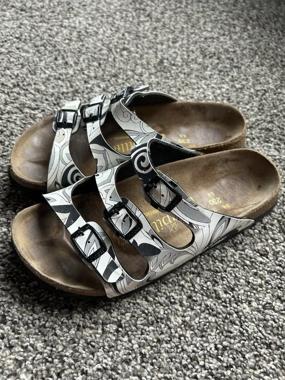 Birkenstock Papillo Black And White Pattern EU 37 Women’s 6